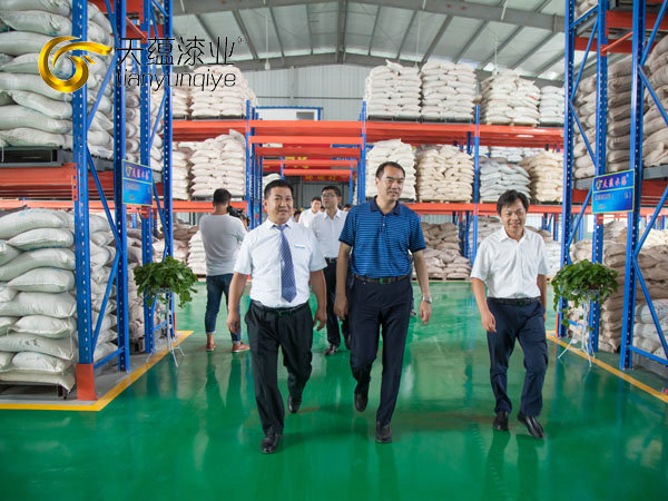 嘉祥縣縣委書(shū)記周生宏，視察天蘊(yùn)漆業(yè)公司